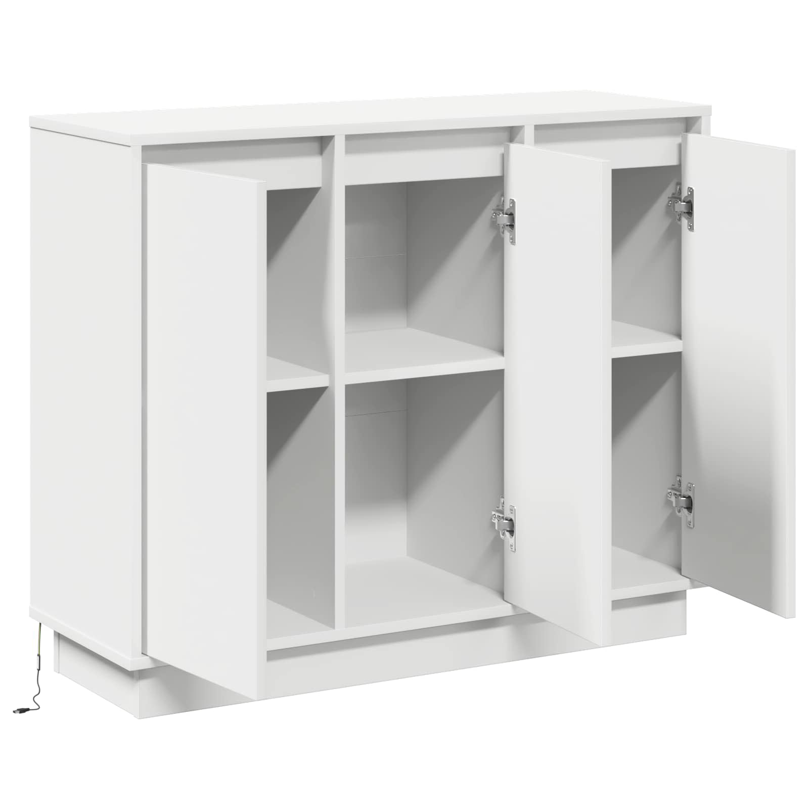 vidaXL Komoda LED Biały 90 x 32 x 75 cm Materiał drewnopochodny