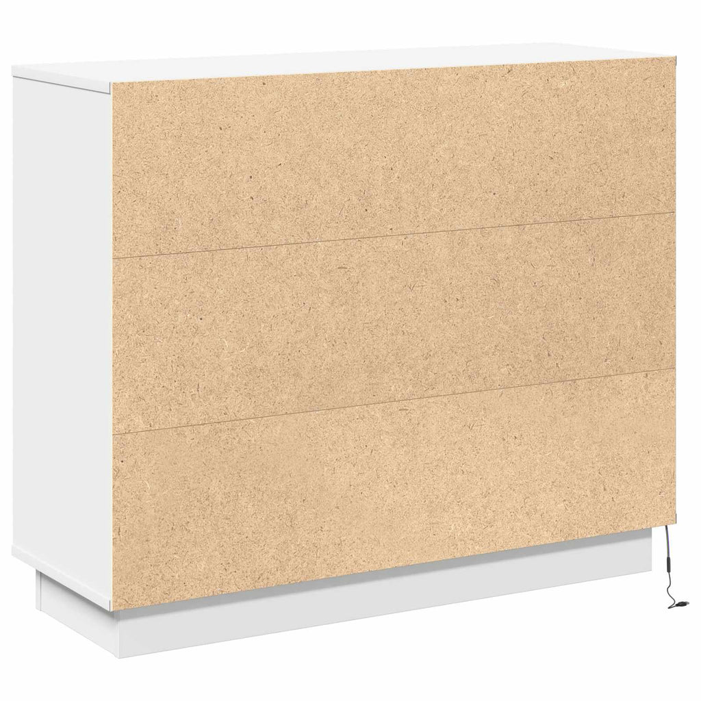 vidaXL Komoda LED Biały 90 x 32 x 75 cm Materiał drewnopochodny