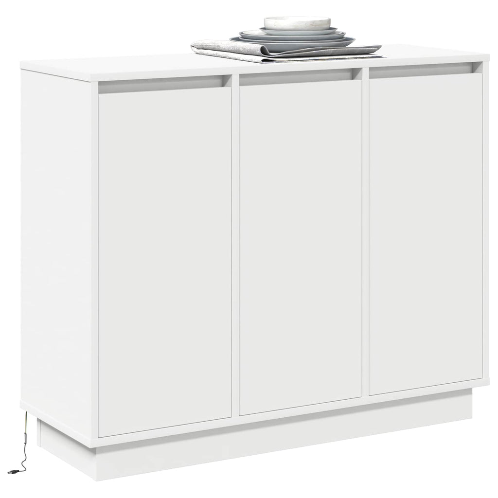 vidaXL Komoda LED Biały 90 x 32 x 75 cm Materiał drewnopochodny