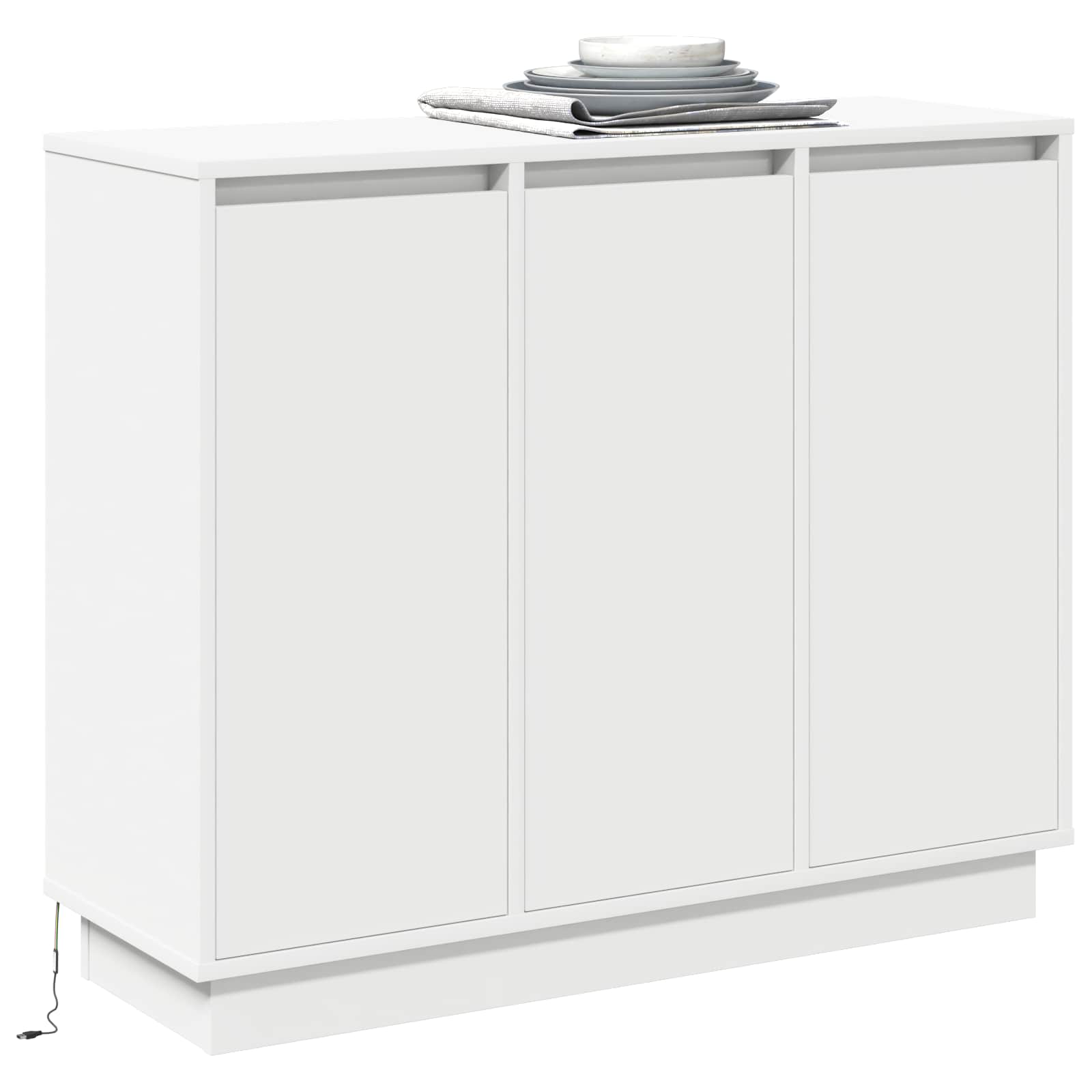 vidaXL Komoda LED Biały 90 x 32 x 75 cm Materiał drewnopochodny
