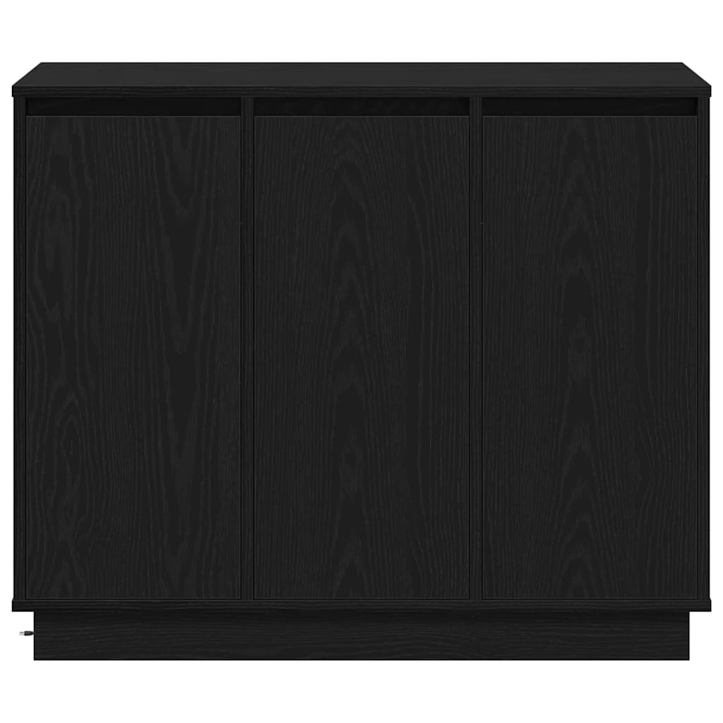 vidaXL Komoda LED Czarny Dąb 90 x 32 x 75 cm Materiał drewnopochodny