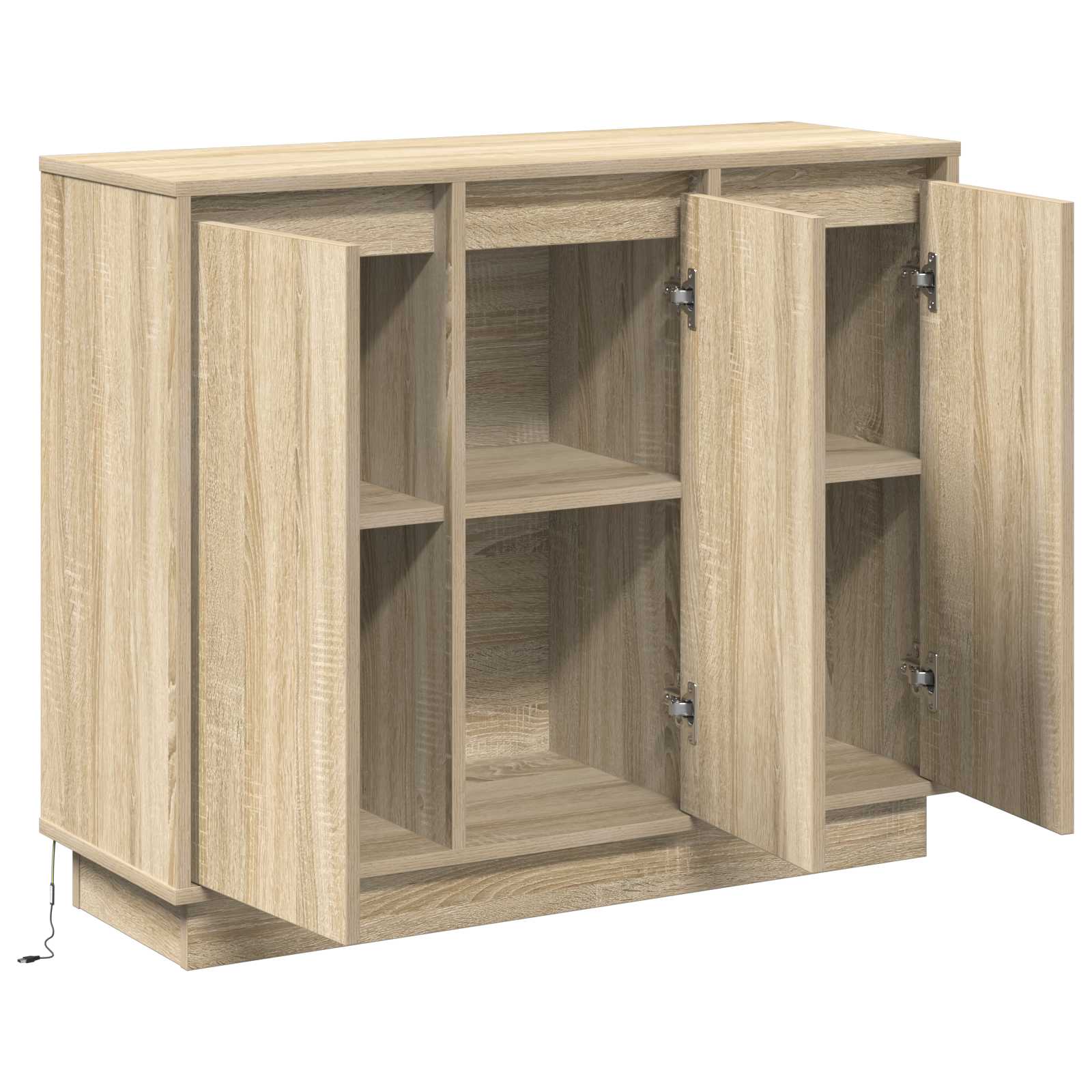 vidaXL Komoda LED Dąb Sonoma 90 x 32 x 75 cm Materiał drewnopochodny