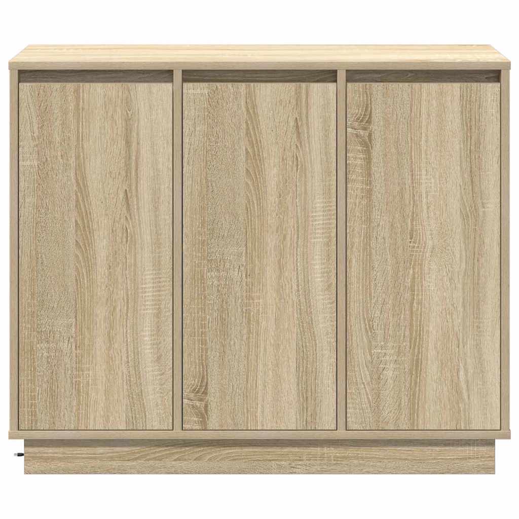 vidaXL Komoda LED Dąb Sonoma 90 x 32 x 75 cm Materiał drewnopochodny