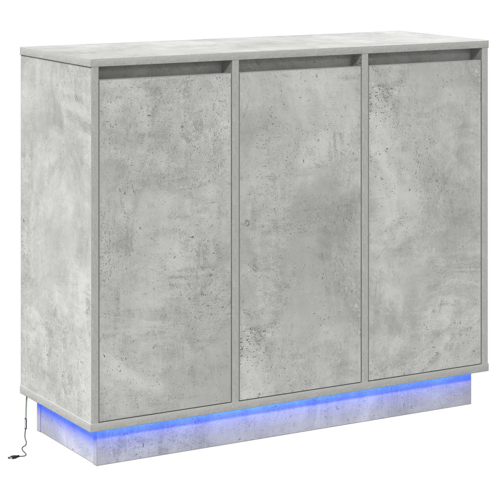 vidaXL Komoda LED Ze LED Lights Betonowy szary 90 x 32 x 75 cm