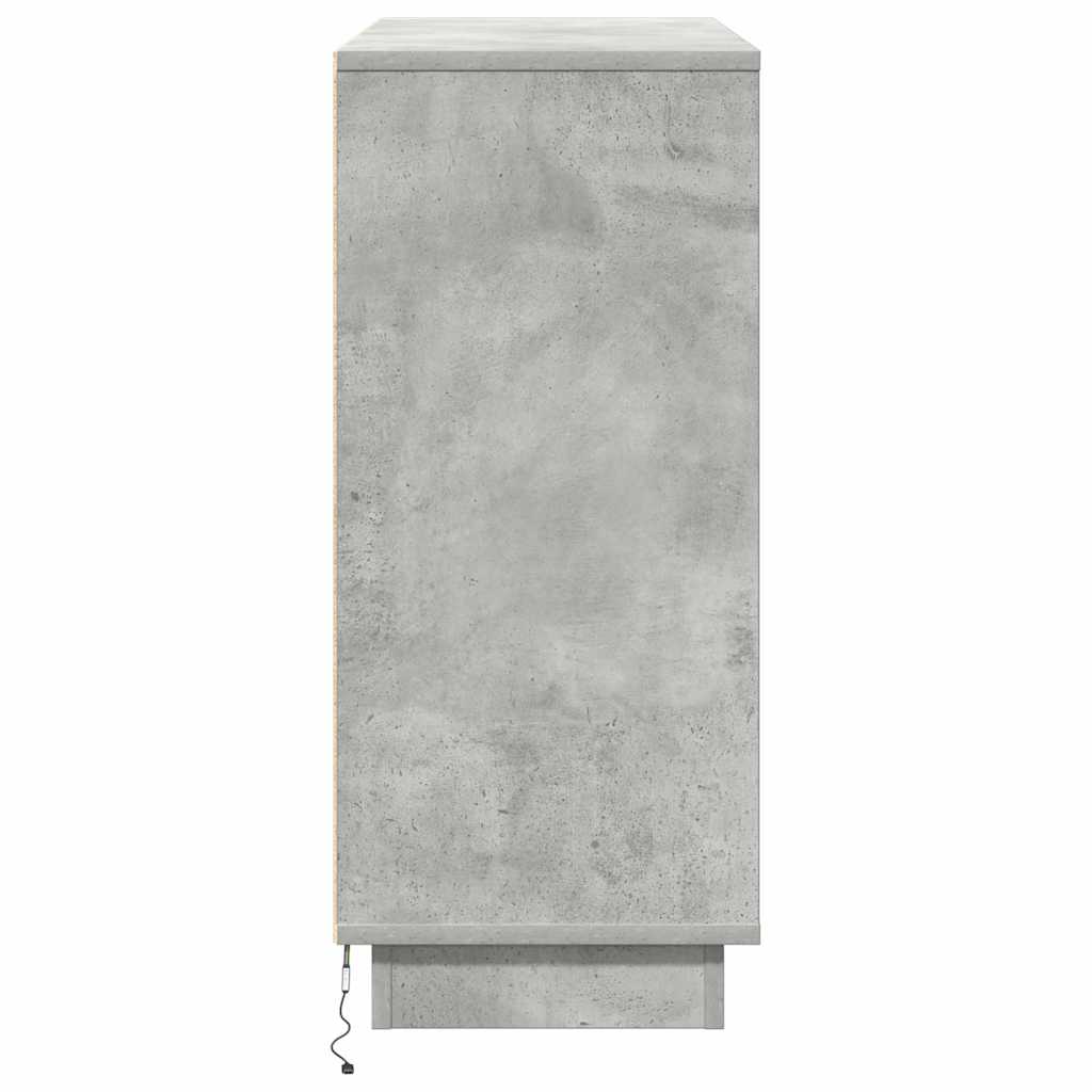 vidaXL Komoda LED Ze LED Lights Betonowy szary 90 x 32 x 75 cm