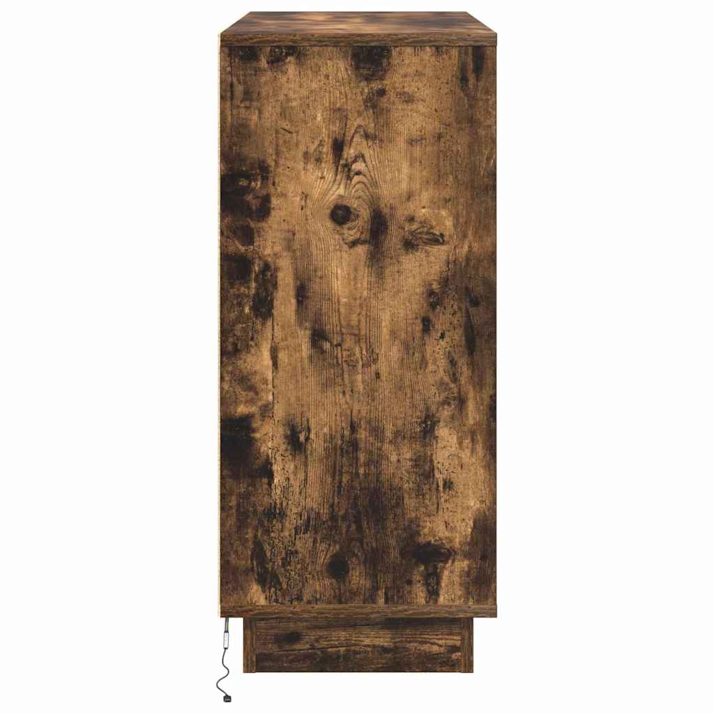 vidaXL Komoda LED Dąb wędzony 90 x 32 x 75 cm Materiał drewnopochodny
