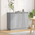 vidaXL Komoda LED Szary Sonoma 90 x 32 x 75 cm Materiał drewnopochodny