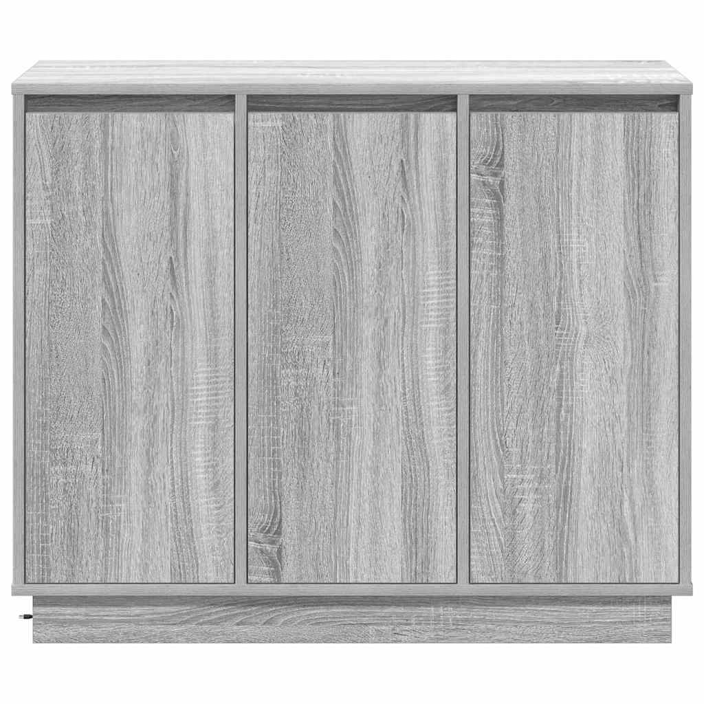 vidaXL Komoda LED Szary Sonoma 90 x 32 x 75 cm Materiał drewnopochodny