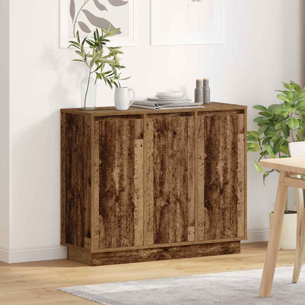 vidaXL Komoda LED Stare drewno 90 x 32 x 75 cm Materiał drewnopochodny
