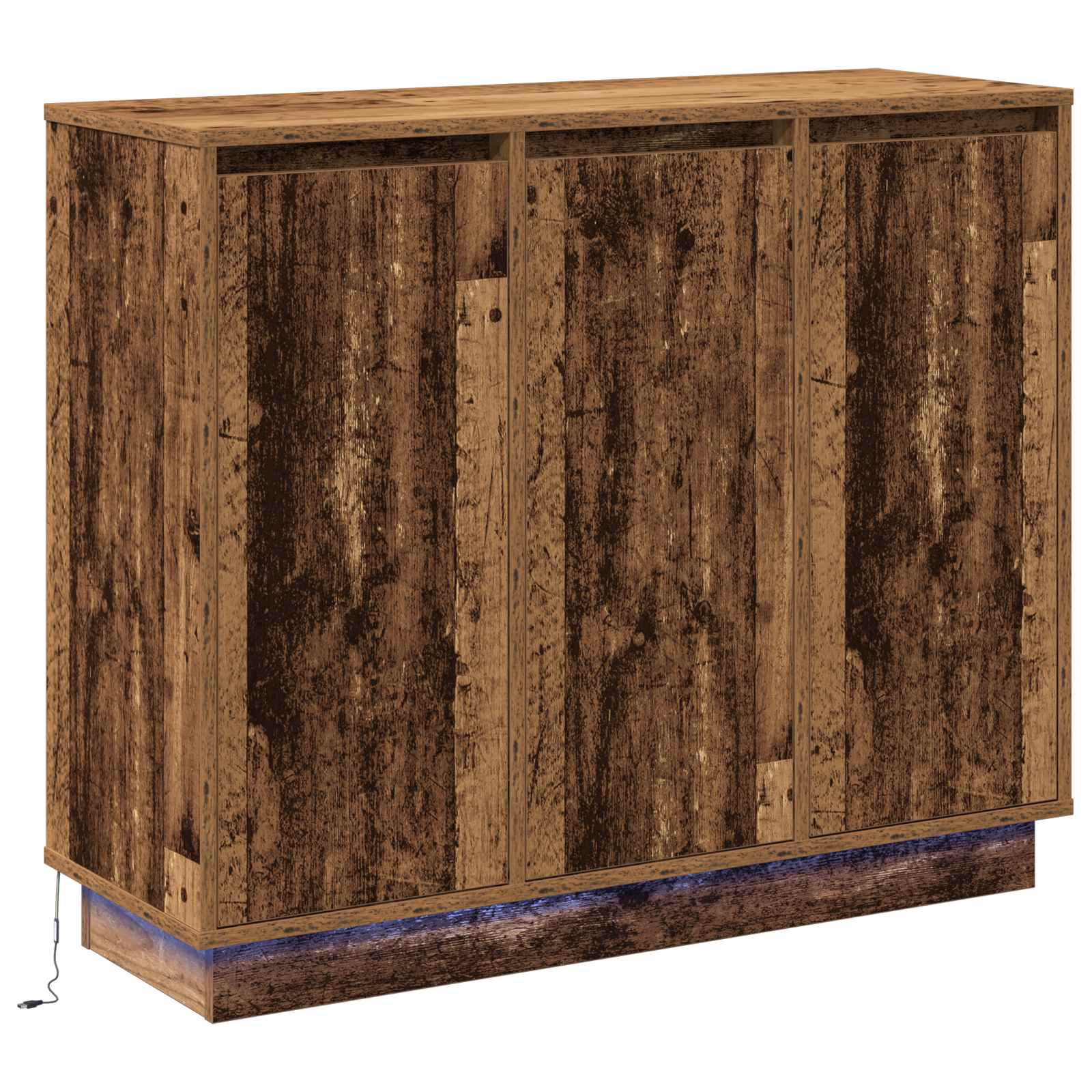 vidaXL Komoda LED Stare drewno 90 x 32 x 75 cm Materiał drewnopochodny