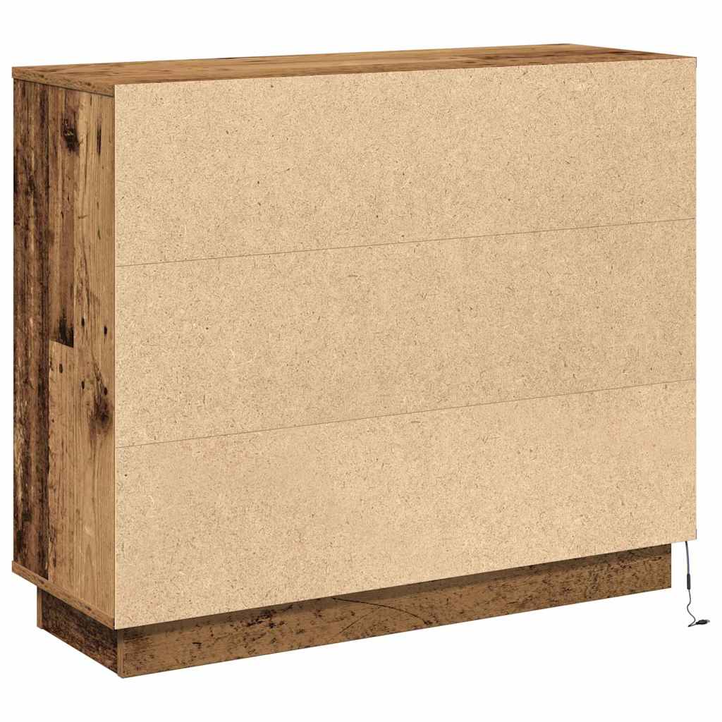 vidaXL Komoda LED Stare drewno 90 x 32 x 75 cm Materiał drewnopochodny