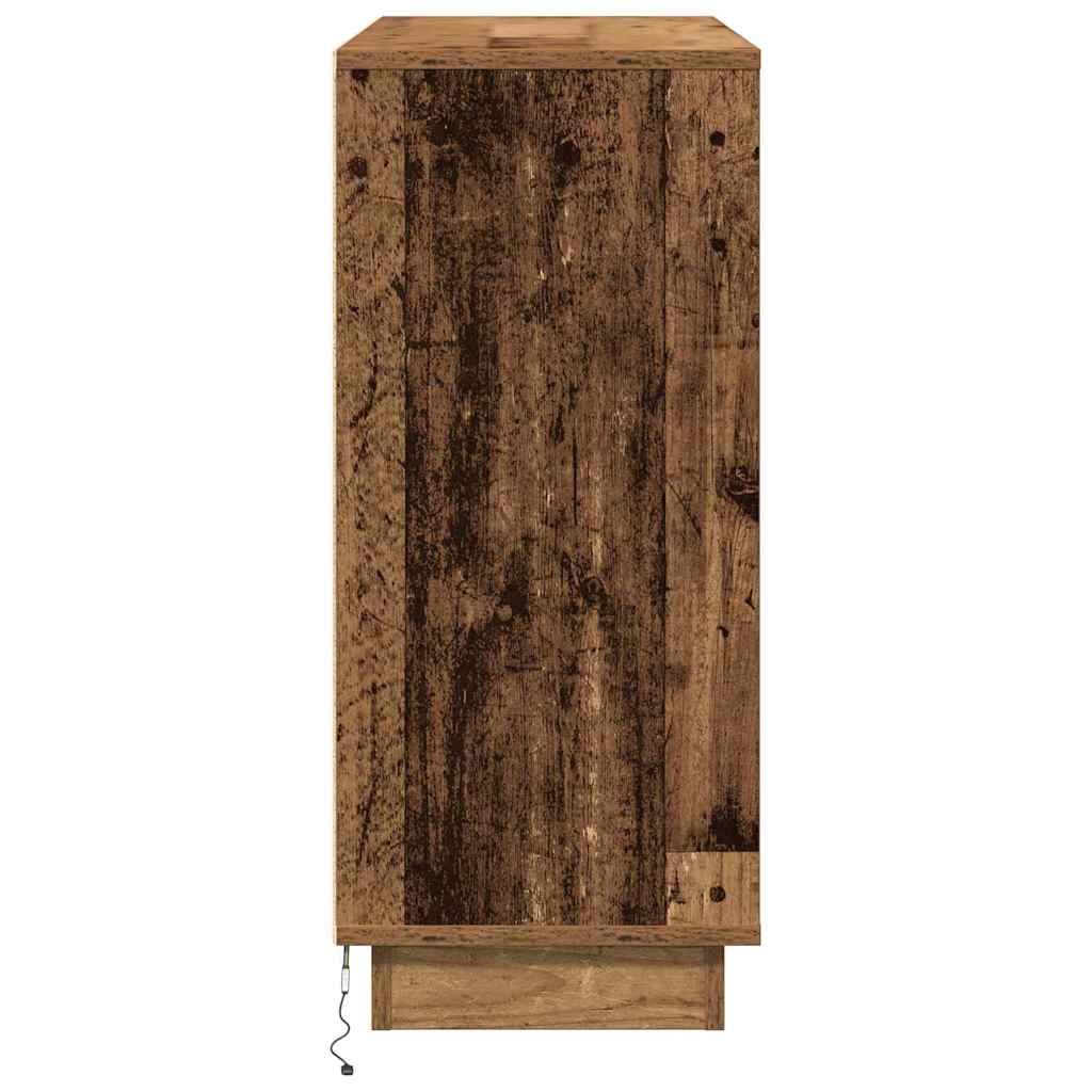 vidaXL Komoda LED Stare drewno 90 x 32 x 75 cm Materiał drewnopochodny