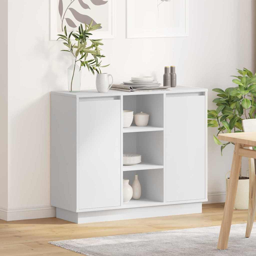 vidaXL Komoda LED Biały 90 x 32 x 75 cm Materiał drewnopochodny