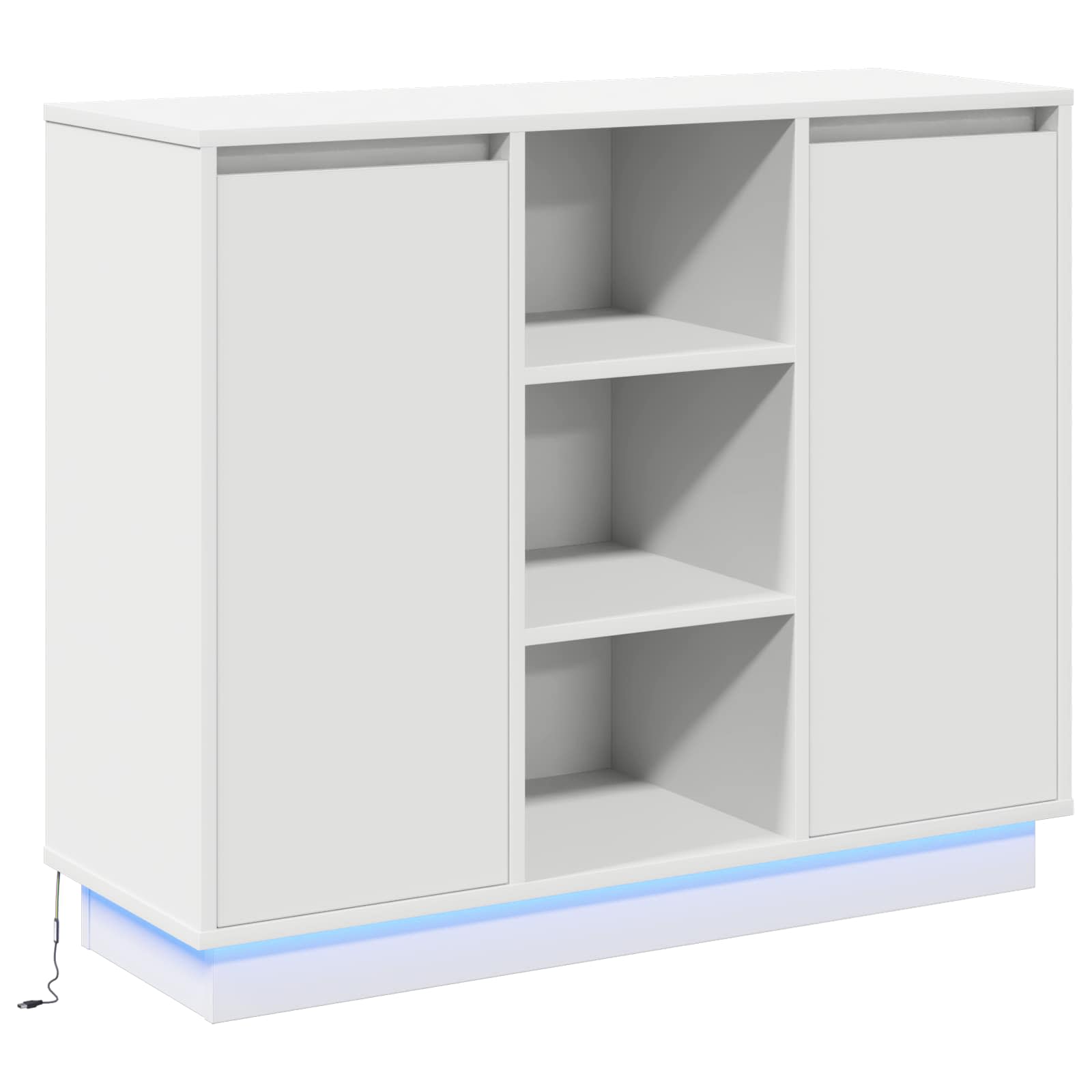 vidaXL Komoda LED Biały 90 x 32 x 75 cm Materiał drewnopochodny