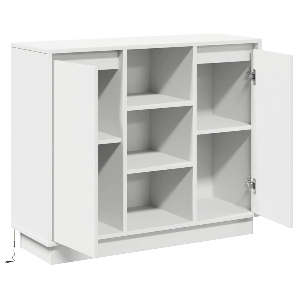 vidaXL Komoda LED Biały 90 x 32 x 75 cm Materiał drewnopochodny