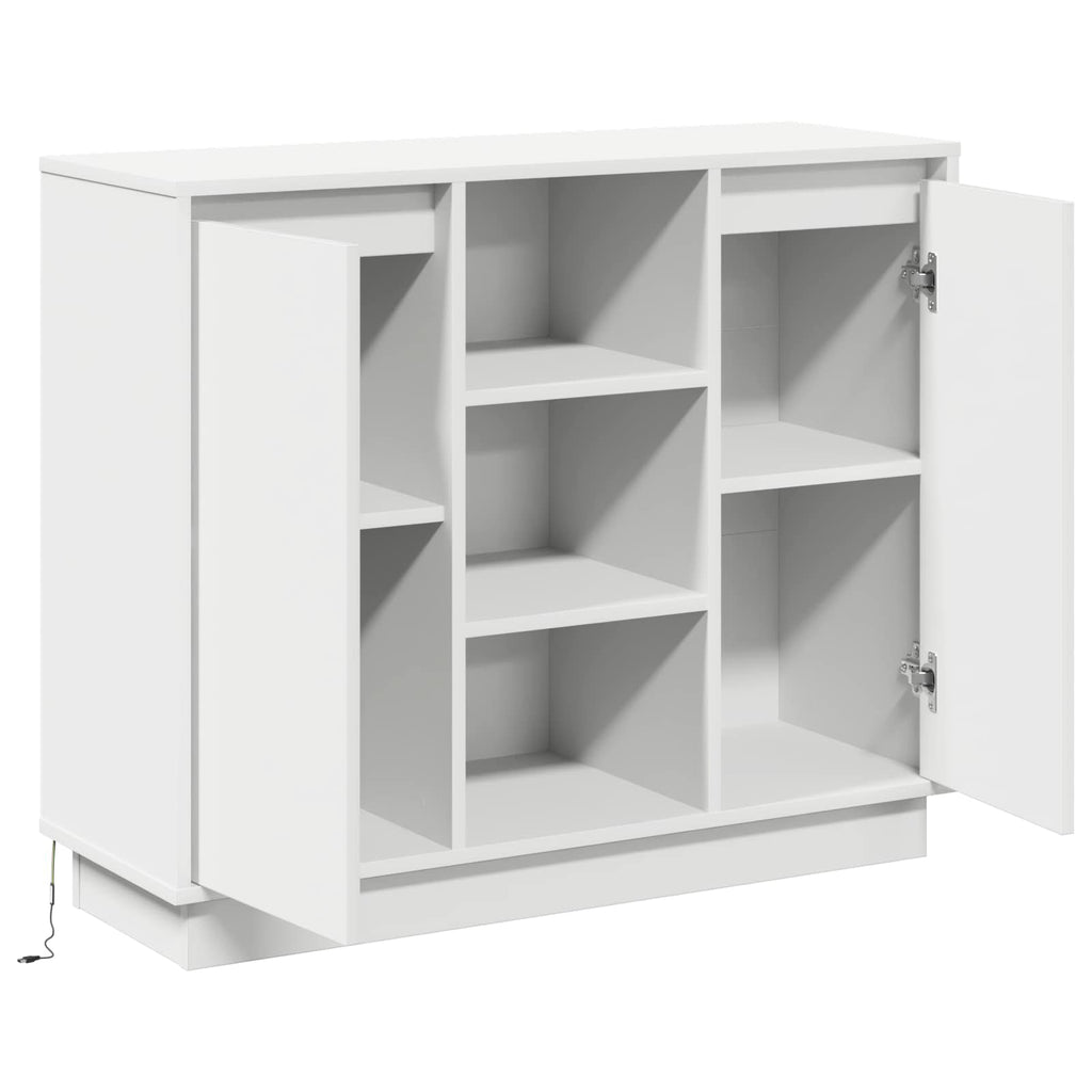 vidaXL Komoda LED Biały 90 x 32 x 75 cm Materiał drewnopochodny