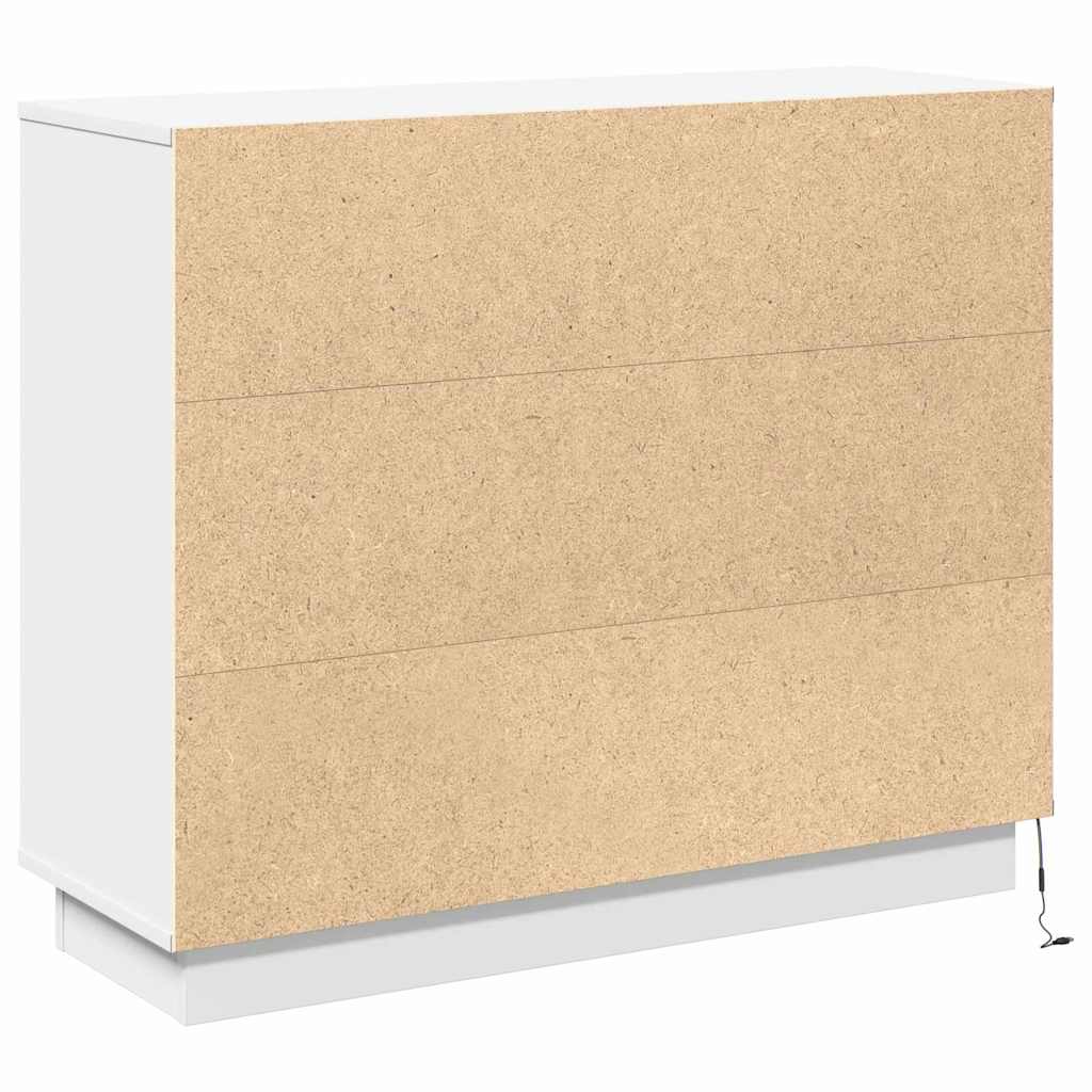 vidaXL Komoda LED Biały 90 x 32 x 75 cm Materiał drewnopochodny