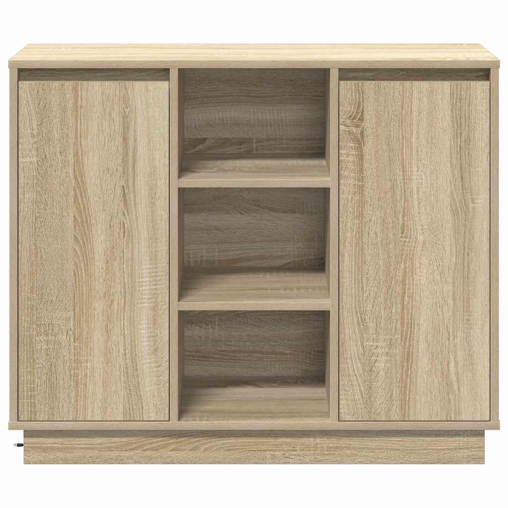 vidaXL Komoda LED Dąb Sonoma 90 x 32 x 75 cm Materiał drewnopochodny