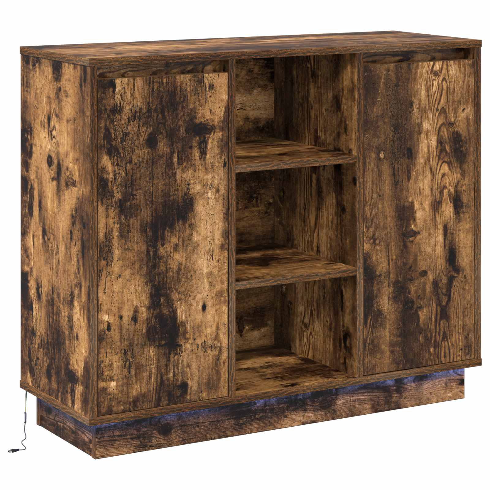 vidaXL Komoda LED Dąb wędzony 90 x 32 x 75 cm Materiał drewnopochodny