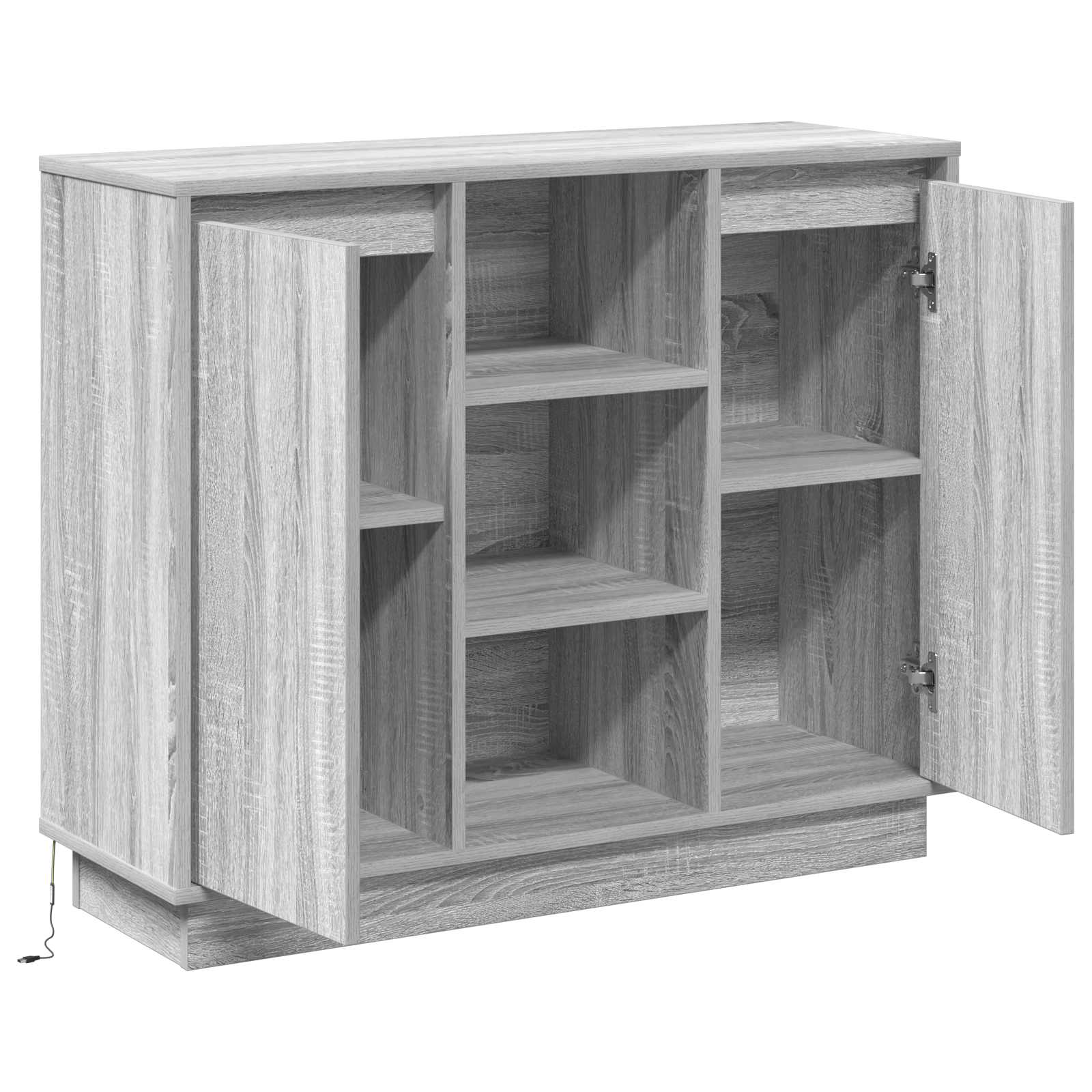 vidaXL Komoda LED Szary Sonoma 90 x 32 x 75 cm Materiał drewnopochodny