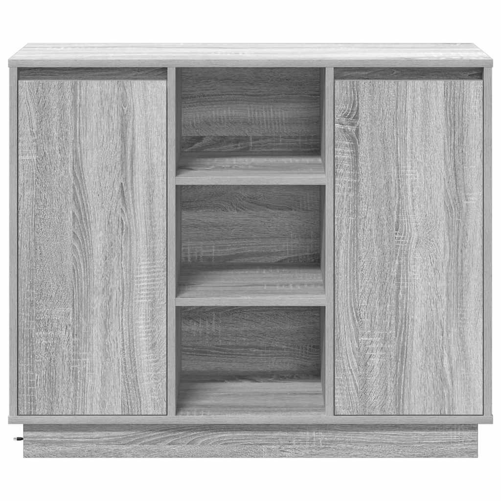 vidaXL Komoda LED Szary Sonoma 90 x 32 x 75 cm Materiał drewnopochodny