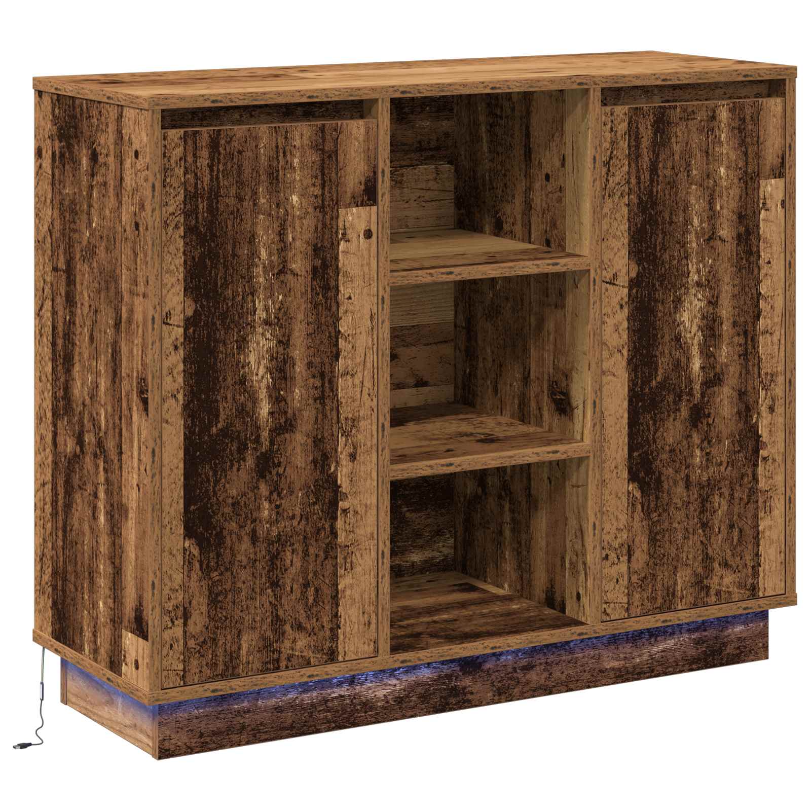vidaXL Komoda LED Stare drewno 90 x 32 x 75 cm Materiał drewnopochodny