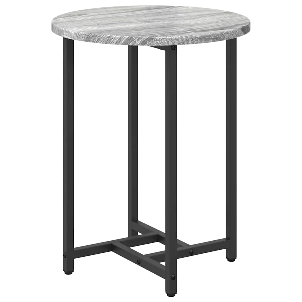 vidaXL Zestaw stolików bocznych 2 pcs Szary Sonoma i czarny