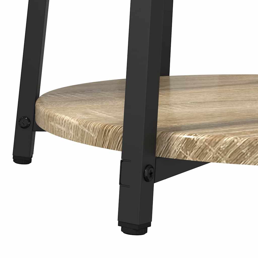 vidaXL Zestaw stolików bocznych z półką 2 pcs Dąb Sonoma i czarny