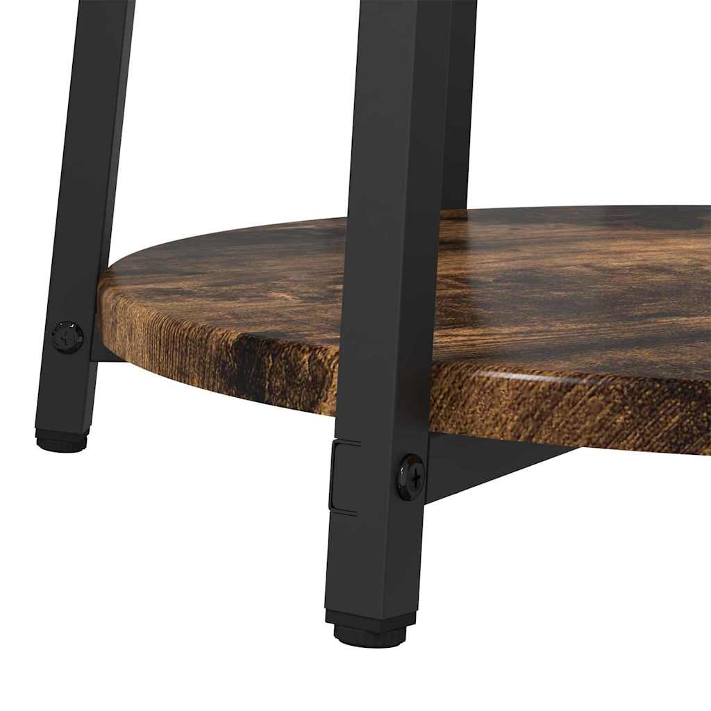 vidaXL Zestaw stolików bocznych z półką 2 pcs Dymiony dąb i czarny