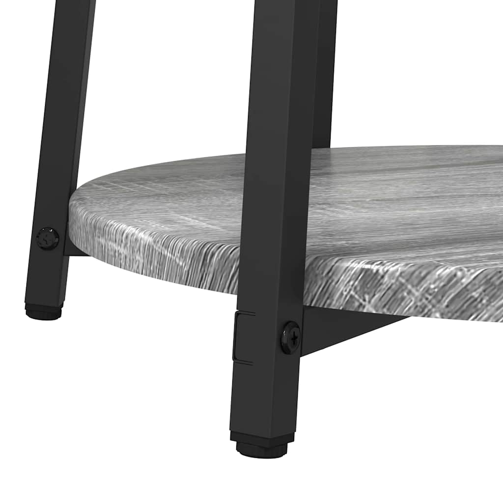 vidaXL Zestaw stolików bocznych z półką 2 pcs Szary Sonoma i czarny