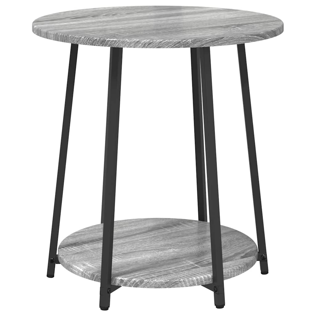 vidaXL Zestaw stolików bocznych z półką 2 pcs Szary Sonoma i czarny