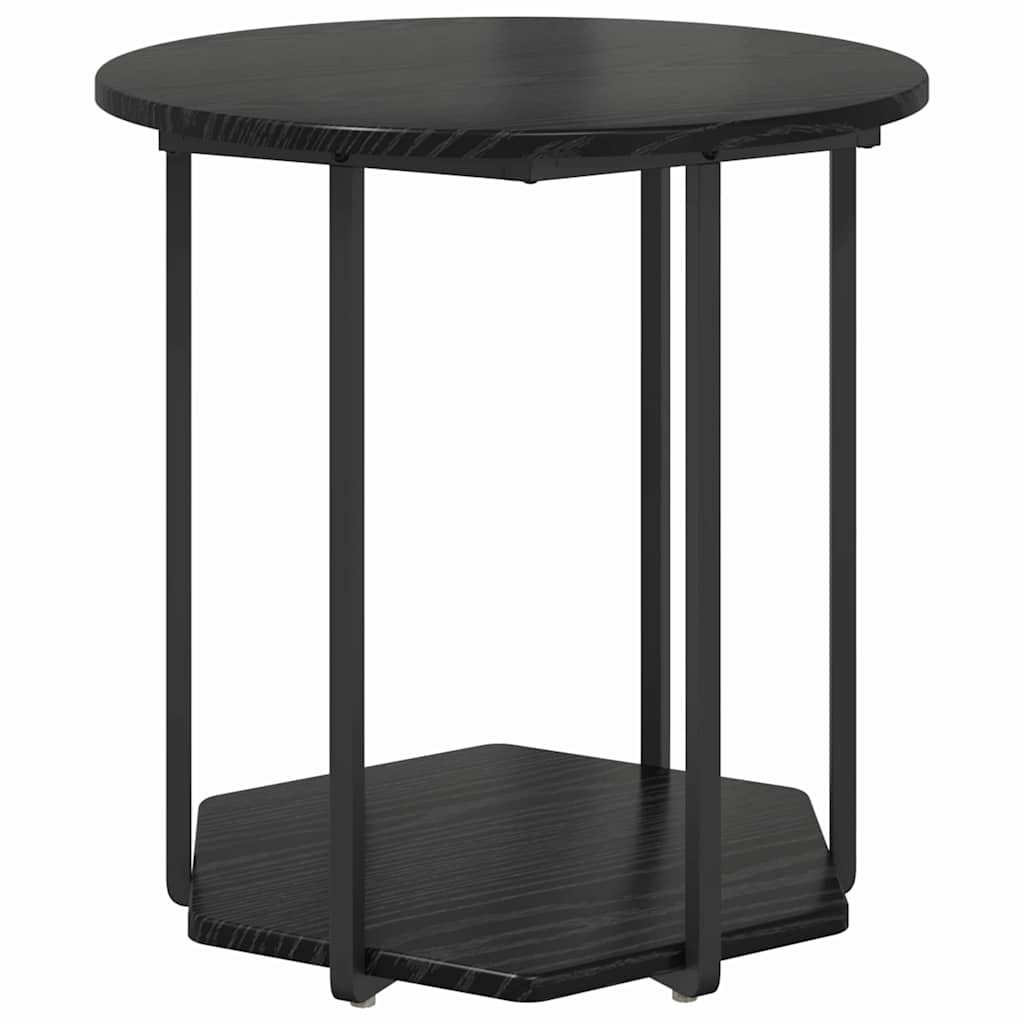 vidaXL Zestaw stolików bocznych z półką 2 pcs Czarny Dąb