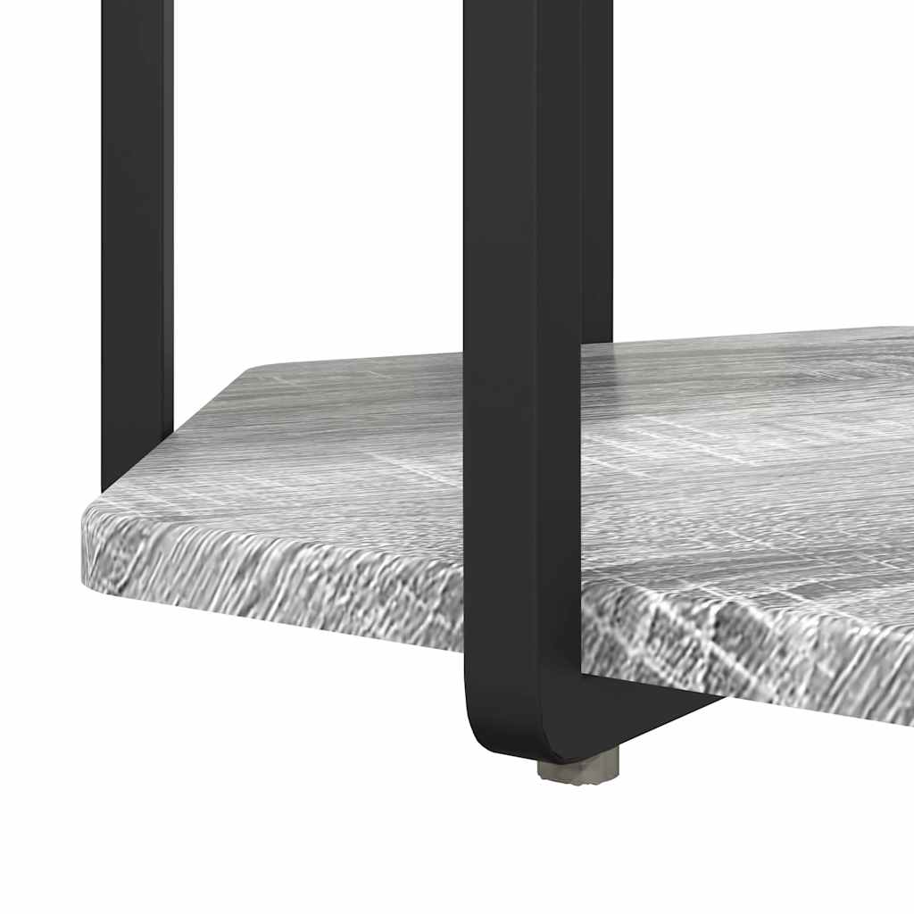 vidaXL Zestaw stolików bocznych z półką 2 pcs Szary