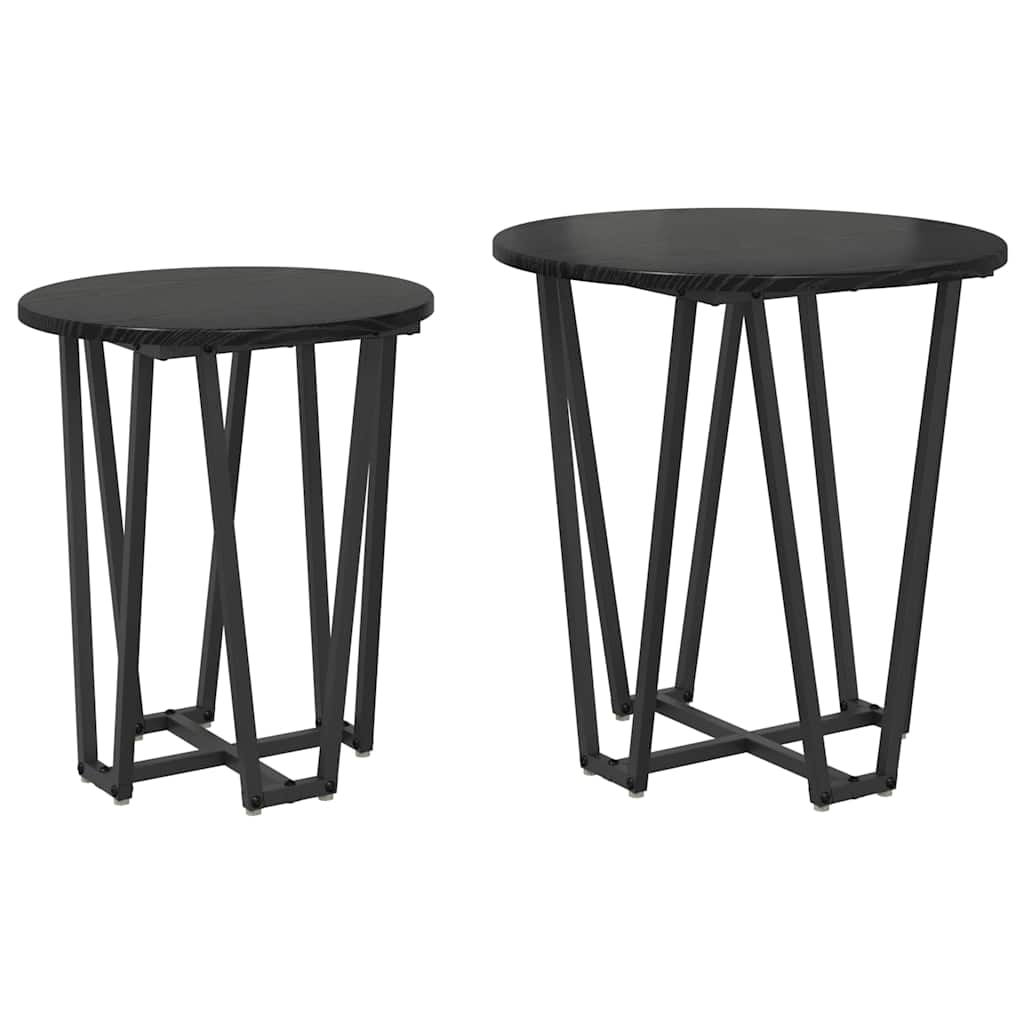 vidaXL Zestaw stolików bocznych 2 pcs Czarny Dąb