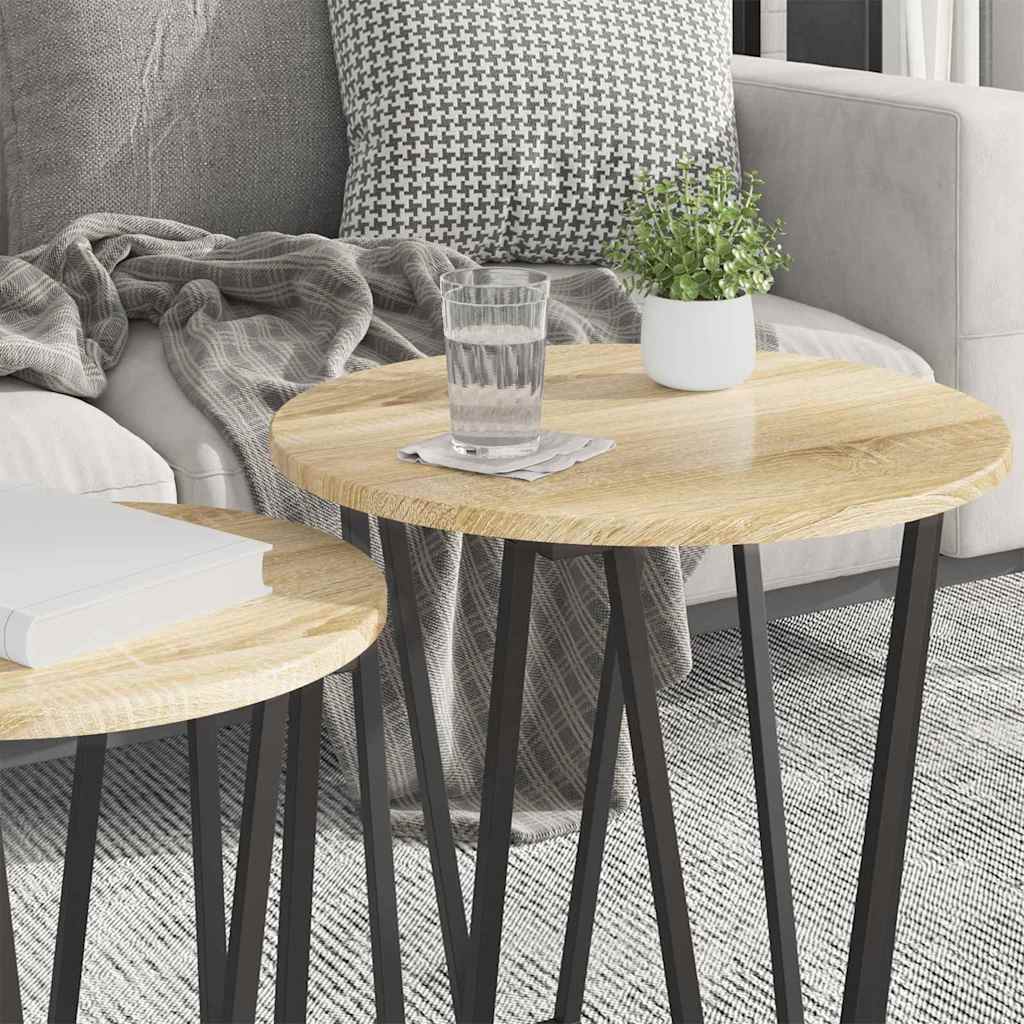 vidaXL Zestaw stolików bocznych 2 pcs Dąb Sonoma i czarny