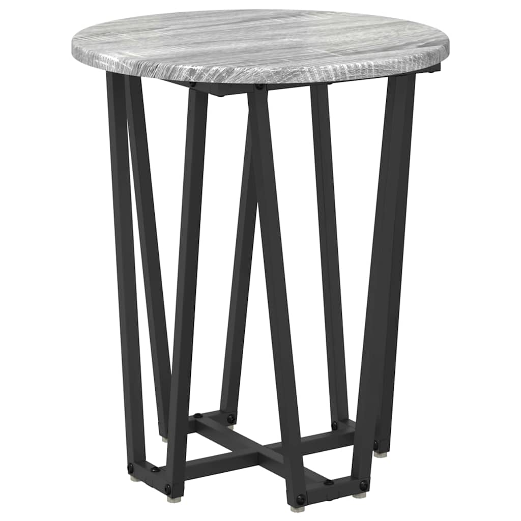vidaXL Zestaw stolików bocznych 2 pcs Szary Sonoma i czarny