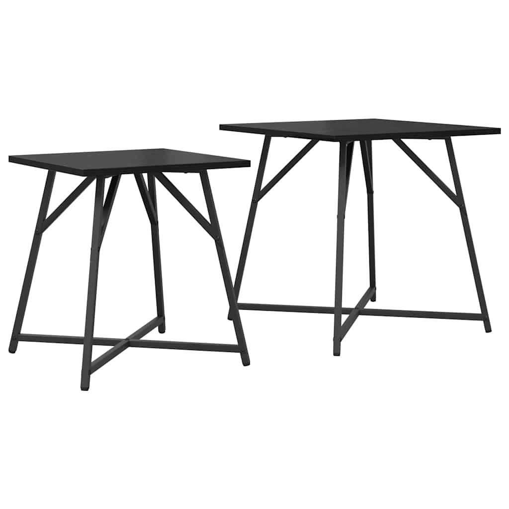 vidaXL Zestaw stolików bocznych 2 pcs Czarny Dąb