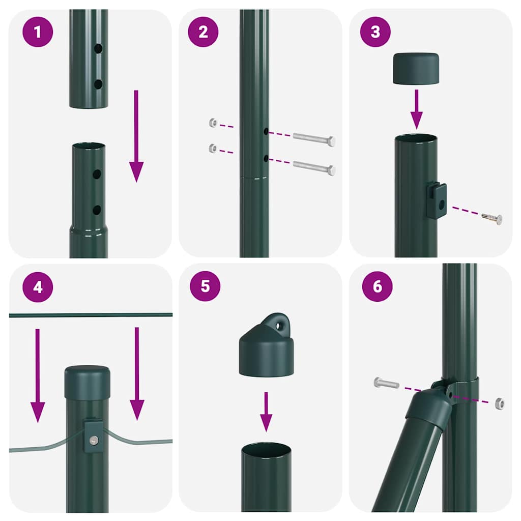 vidaXL Ogrodzenie spawane do mocowania w gruncie 50 x 1,2 m (S x W)