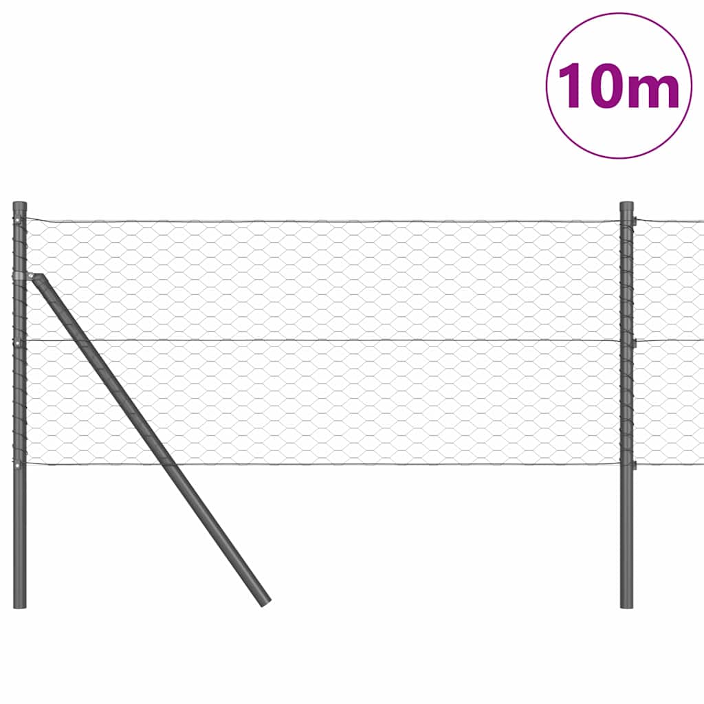 vidaXL Ogrodzenie spawane do mocowania w gruncie 10 x 0,6 m (S x W)