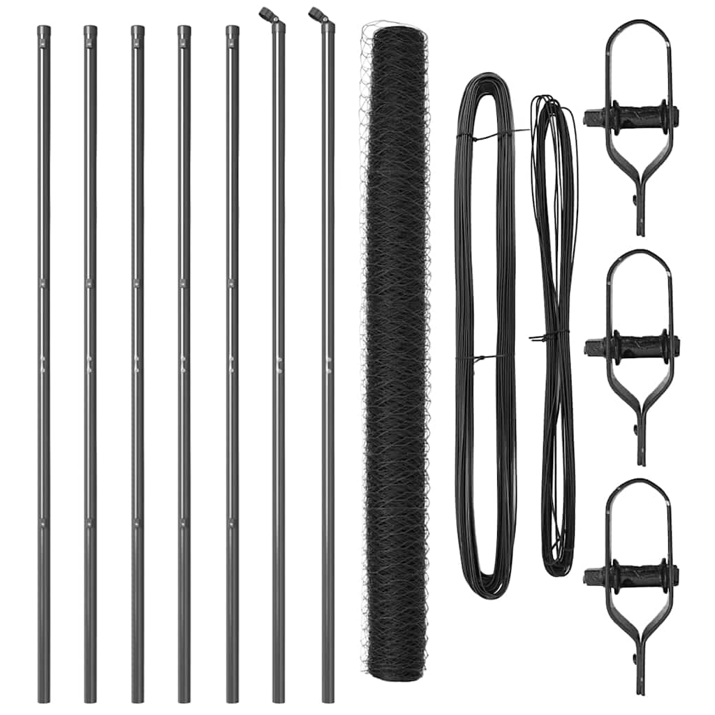 vidaXL Ogrodzenie spawane do mocowania w gruncie 10 x 1,5 m (S x W)
