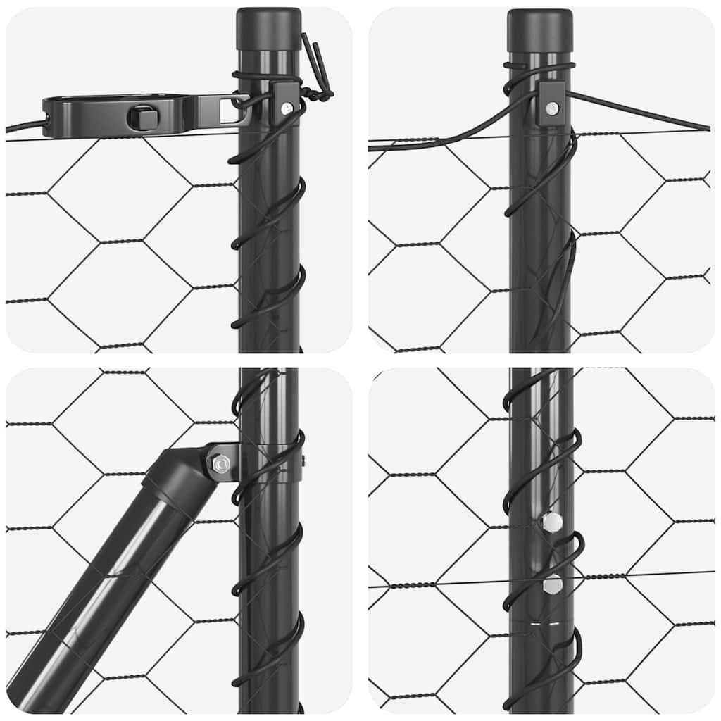 vidaXL Ogrodzenie spawane do mocowania w gruncie 10 x 1,5 m (S x W)