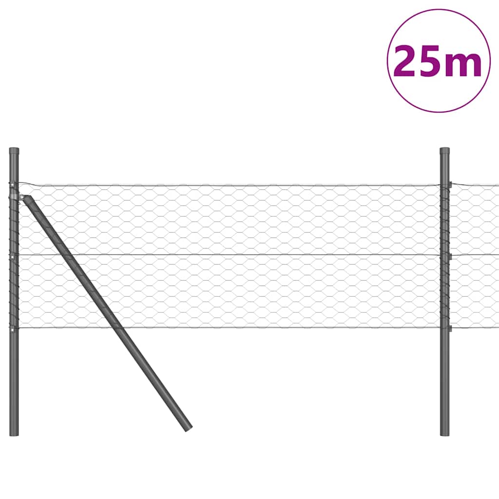 vidaXL Ogrodzenie spawane do mocowania w gruncie 25 x 0,5 m (S x W)