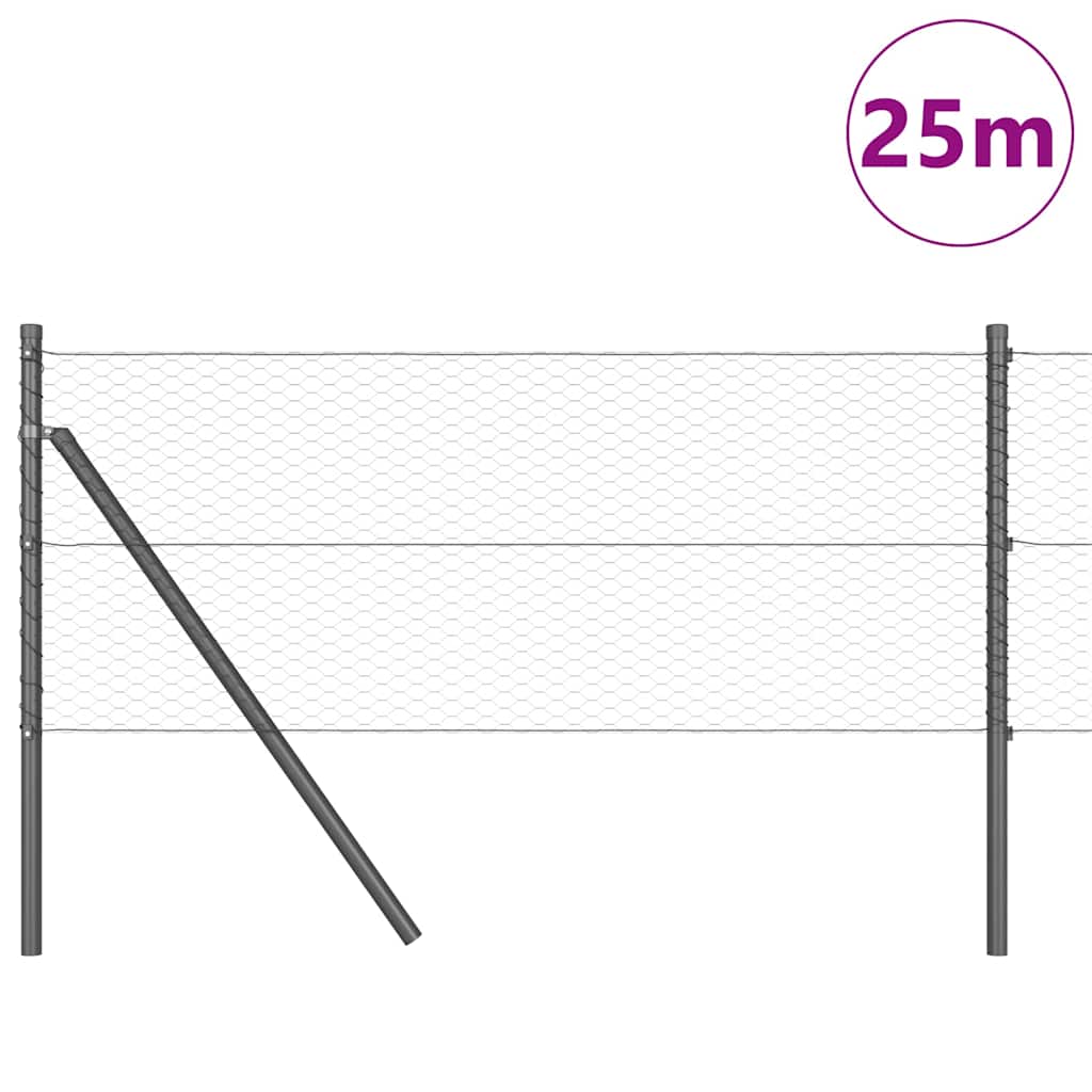 vidaXL Ogrodzenie spawane do mocowania w gruncie 25 x 0,6 m (S x W)