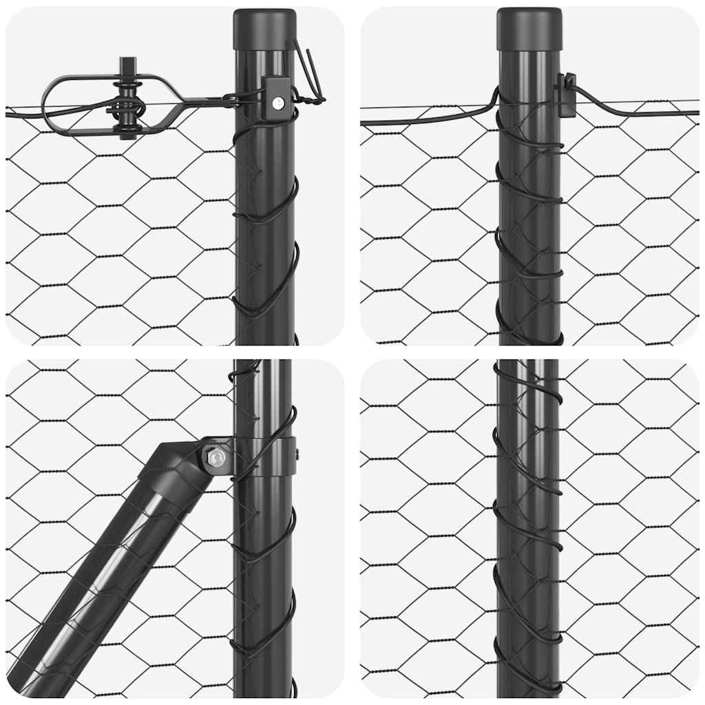 vidaXL Ogrodzenie spawane do mocowania w gruncie 25 x 0,6 m (S x W)