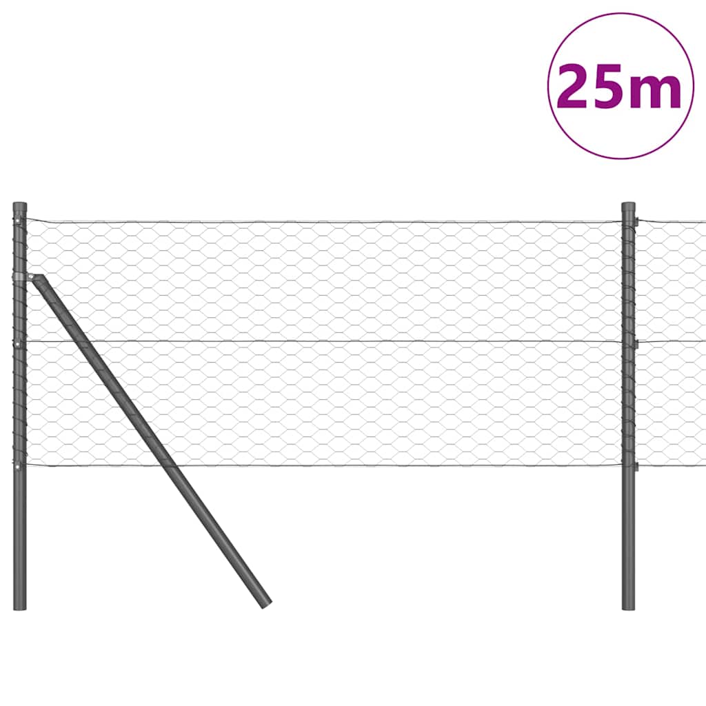 vidaXL Ogrodzenie spawane do mocowania w gruncie 25 x 0,6 m (S x W)