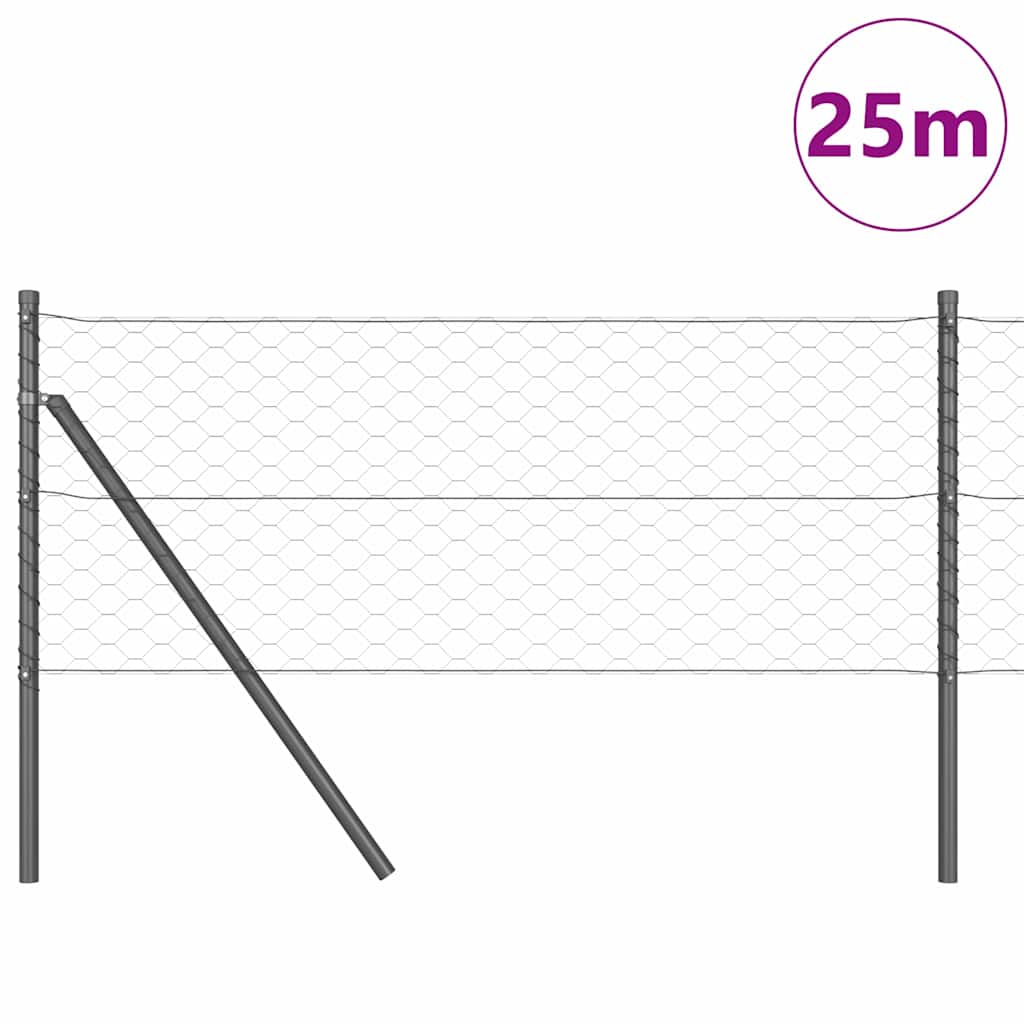 vidaXL Ogrodzenie spawane do mocowania w gruncie 25 x 0,6 m (S x W)