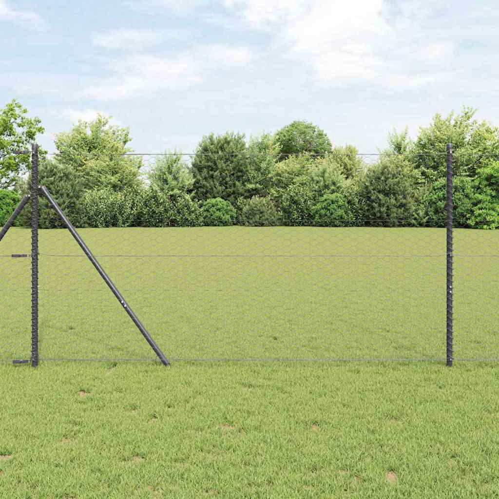 vidaXL Ogrodzenie spawane do mocowania w gruncie 25 x 1 m (S x W)