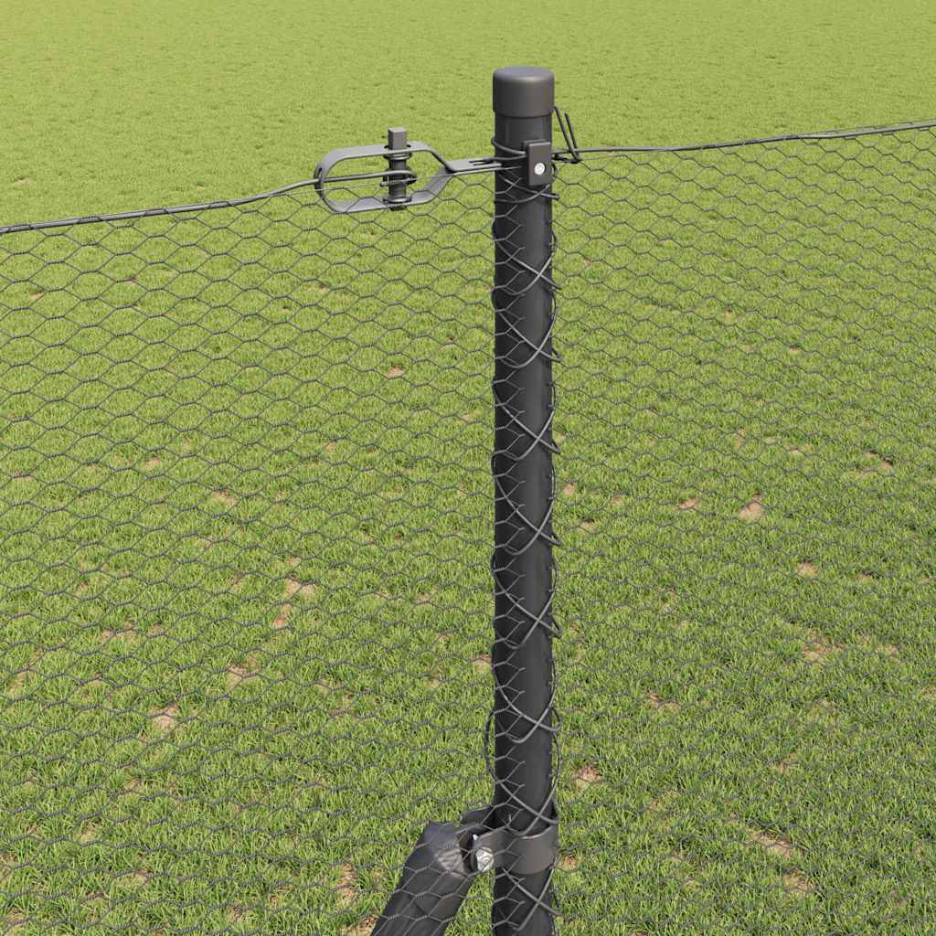 vidaXL Ogrodzenie spawane do mocowania w gruncie 25 x 1,5 m (S x W)