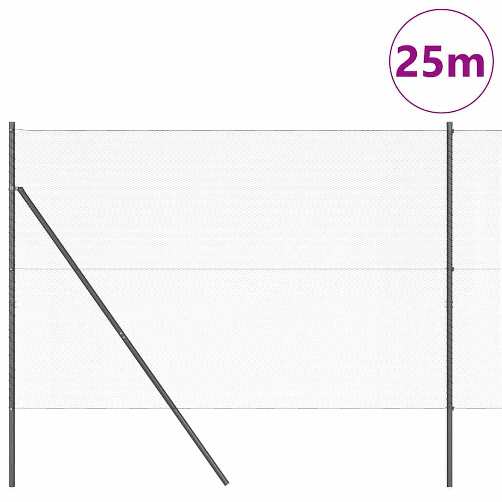 vidaXL Ogrodzenie spawane do mocowania w gruncie 25 x 1,5 m (S x W)