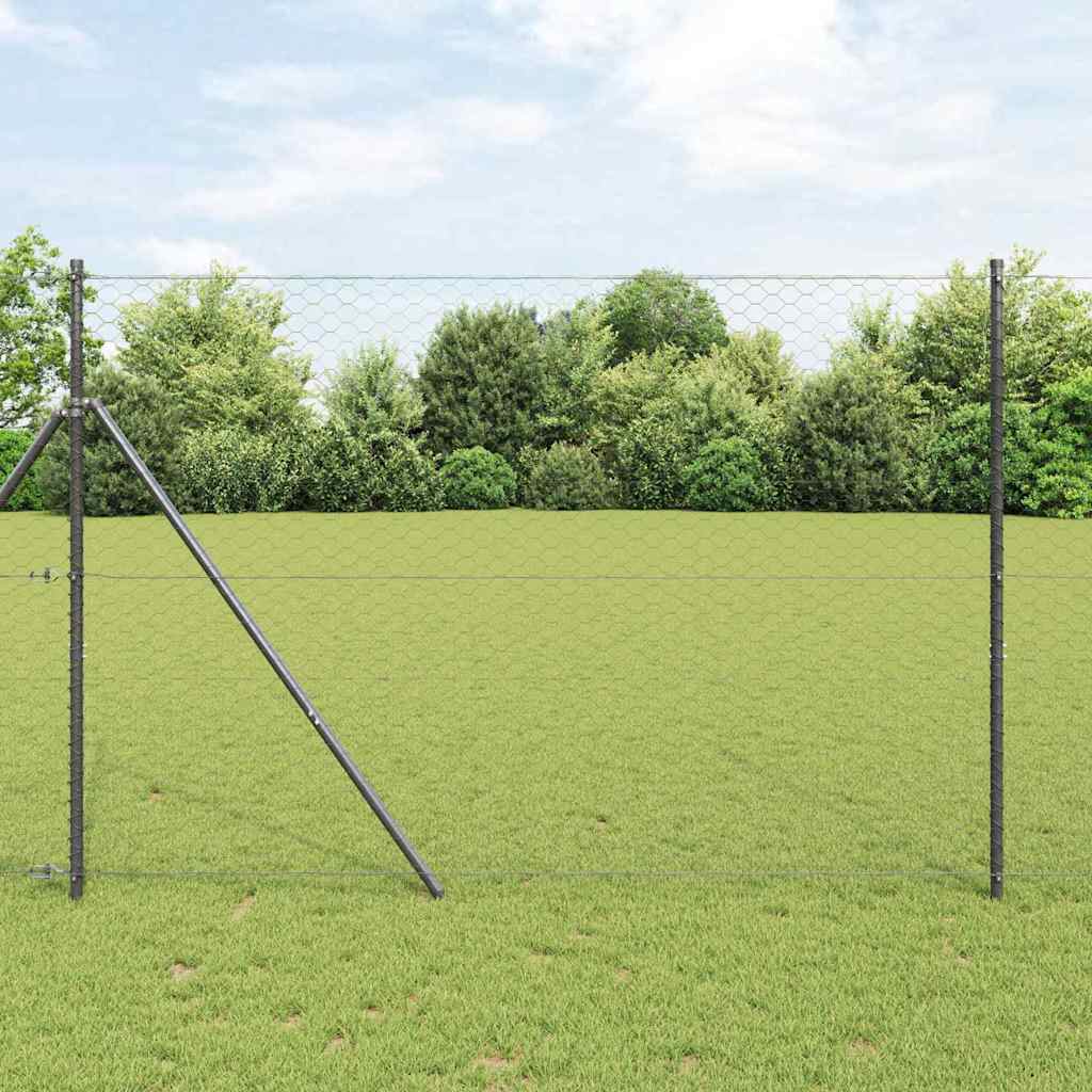 vidaXL Ogrodzenie spawane do mocowania w gruncie 25 x 1,5 m (S x W)